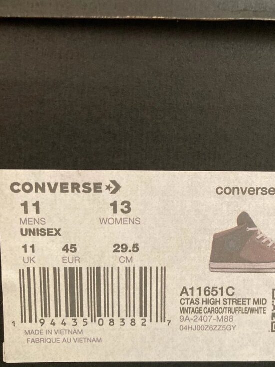 Converse Chuck Taylor All Star High Street Mid Mens 11 Cargo Truffle White